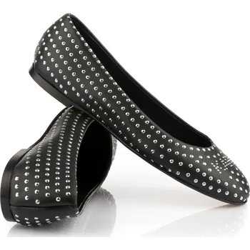 Dámské baleríny BALERÍNY KARL LAGERFELD KARO MICROSTUD PUMP BLACK PU W/SILVER