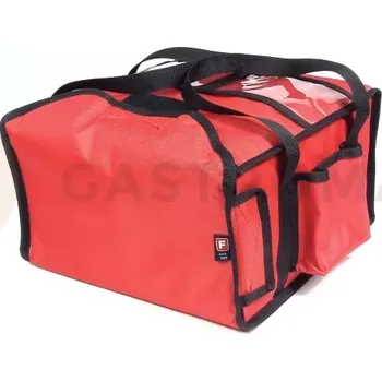 Termobox Taška na pizzu 4 x 35 cm z codury, zapínání na suchý zip, červený s černým lemováním | FURMIS, T4S
