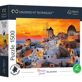 Puzzle TREFL UFT Romantic Sunset: Oia Santorini 1500 dílků
