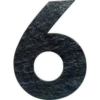 Domovní číslo „6“, 150 × 105 mm, břidlice 1725