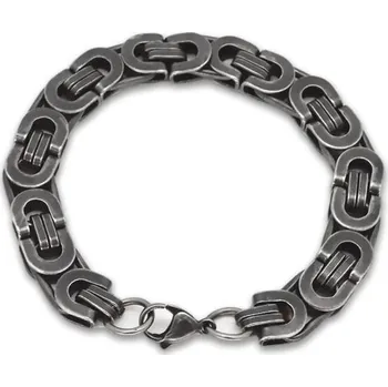 Náramek Pánský náramek z oceli Flat Boy Vintage Dark 8 mm / 19-24 cm, Délka 24 cm Impress Jewelry 2403140919133268-NR