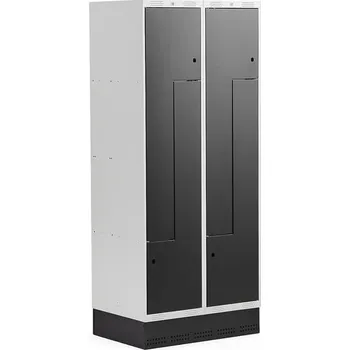 Šatní skříň Šatní skříňka CLASSIC Z, se soklem, 2 sekce, 4 dveře, 1890x800x550 mm, černé dveře