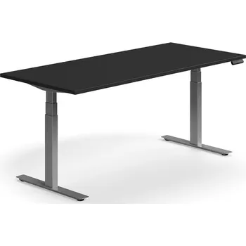 Psací stůl Výškově nastavitelný stůl QBUS, 1800x800 mm, stříbrná podnož, černá