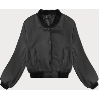 Krátká dámská bunda typu "bomber" v grafitové barvě (234003) odstíny šedé uni velikost