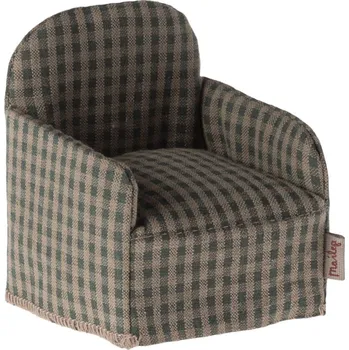 Hračka MAILEG Plyšové křeslo pro myšky - Green checker S24