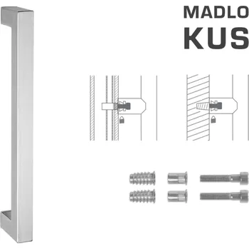 Dveřní kování MP KOVÁNÍ FT - MADLO K02K 25x25 mm UN Provedení: kus, Povrch: BN - broušená nerez, Délka: Délka 225 mm / Rozteč 200 mm
