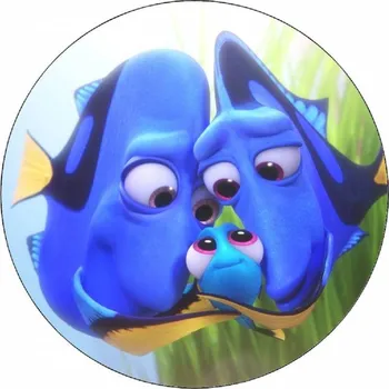 Jedlá dekorace na dort Jedlý papír Dory s rodiči 19,5 cm