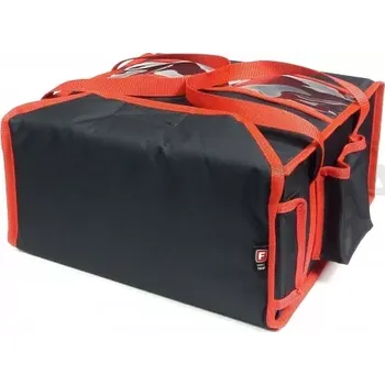 Termobox Taška na pizzu 4 x 40 cm z codury, zapínání na suchý zip, černý s červeným lemováním | FURMIS, T4M