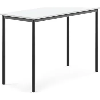 Jídelní stůl Stůl BORÅS, 1400x600x900 mm, antracitově šedé nohy, HPL deska, bílá
