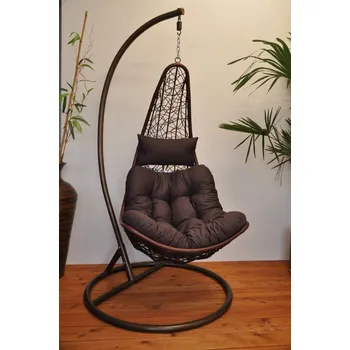 Zahradní houpačka Nábytek PEGAS Houpačka závěsná Margarita hnědý polstr