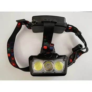 Dobíjecí čelová svítilna s 3 čipy 1x XML T6 + 2x COB LED