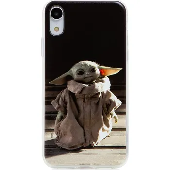 Pouzdro na mobilní telefon Kryt STAR WARS pro Apple iPhone Xr - Mandalorian / Baby Yoda - gumový - černý