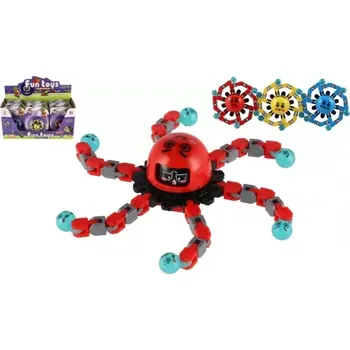 Hudební nástroj pro děti Teddies Gyroskop spiner mechanický plast 7cm svítící ve tmě 3 barvy na kartě 12ks v boxu