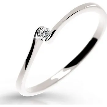 Prsten ŠPERKY-NM, Jemný dámský prsten v bílém zlatě 1718 Barva zlata: růžová, Velikost prstenu: 53