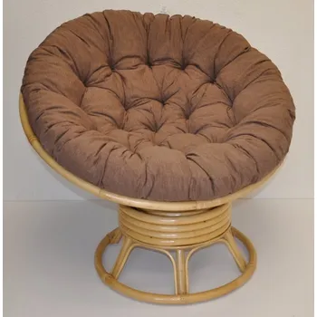 Nábytek Axin Trading s.r.o. Ratanový papasan houpací medový polstr hnědý melír