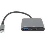 PremiumCord Adaptér USB-C na HDMI + USB3.0 + PD, rozlišení FULL HD 1080p