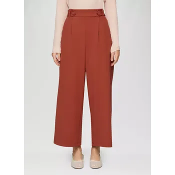 Dámské kalhoty s.Oliver dámské kalhoty s širokými nohavicemi cihlové Velikost: 38
