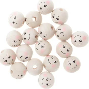 Dětské navlékací korálky DP Craft Dřevěné korálky hlavičky 2cm, 40g