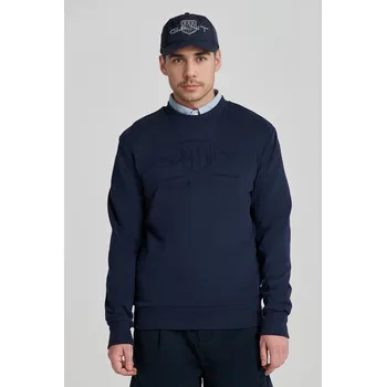 Pánská mikina MIKINA GANT REG TONAL SHIELD C-NECK SWEAT EVENING BLUE
