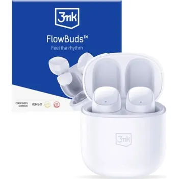 Autolékárnička 3MK bezdrátová stereo sluchátka FlowBuds, nabíjecí pouzdro, bílá