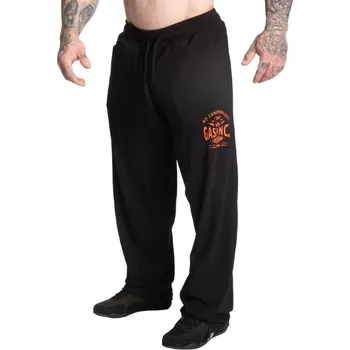 Gasp INC SWEATPANTS BLACK/FLAME – tepláky Gasp černo-oranžové Velikost: XXL