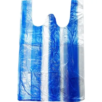 Taška HDPE 4K, 250+120x450 mm - modrobílá, v bloku