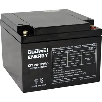 Záložní baterie GOOWEI ENERGY Pb záložní akumulátor VRLA GEL 12V/26Ah (OTL26-12)