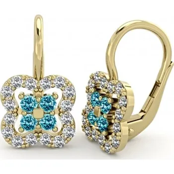 Náušnice Couple, Elegantní náušnice Elodie, žluté zlato a zirkony, Patent dívčí, 585-66-3-0279.0Z00.0.00.103.07