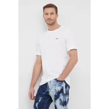 Pánské tričko Bavlněné tričko HUGO Dero222 bílá barva, 50466158 00X, vel. XS