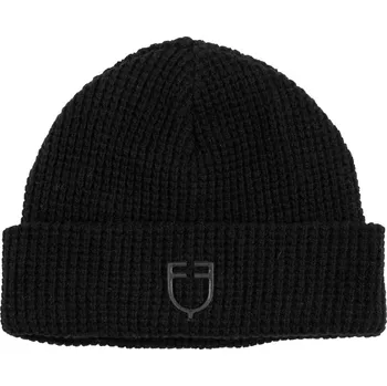 Čepice EQUESTRO Čepice zimní Ribbed Wool Equestro, černá