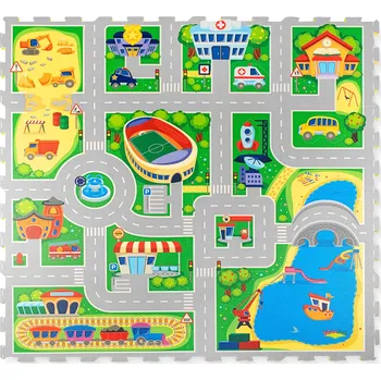 Hrací deka Hrací podložka Puzzle Město 1,2 x 1,2 m