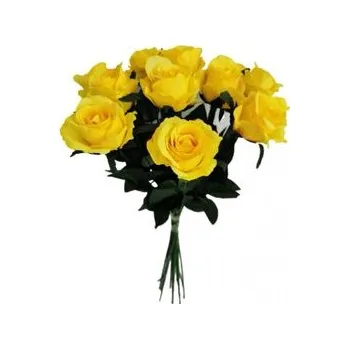 umělá květina Růže sytě žlutá, 12 ks AF001/sytě žl.
