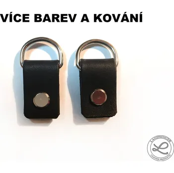 Kabelka Kožená poutka s Dkroužkem na šroubovací nýt - polotovar (MOŽNOST VÍCE BAREVNÝCH VARIANT / Leather tab with D-ring and Chicago screw – component.)