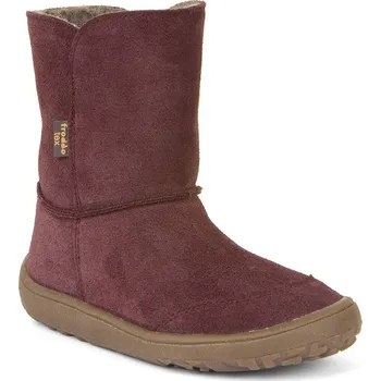 Dívčí kozačky Froddo Barefoot dívčí zimní boty TEX Suede G3160238-1 Bordeaux Velikost: 29