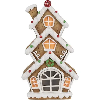 Vánoce Vánoční perníková chaloupka s Led světýlky Gingerbread House - 24*11*41 cm