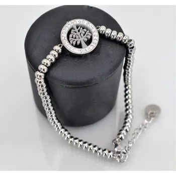 Náramek Dámský náramek z chirurgické oceli – Brozka se stromem života Délka: 18 cm