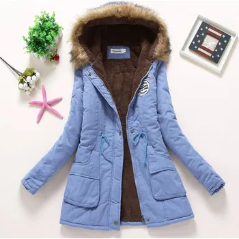 Dámská parka Dámská parka s kožíškem Velikost: 3XL, Barva (Varianta): Nebeská