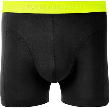 Boxerky FlexFeel | Černé bavlněné boxerky s neonově žlutým pasem - Trendhim
