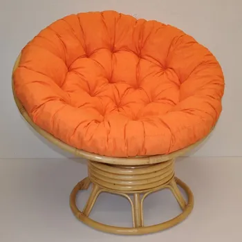 Papasan Ratanový papasan houpací medový polstr oranžový melír