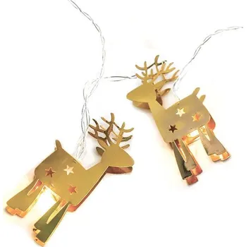 Vánoce ACA Lighting LED vánoční girlanda - sobi, teplá bílá, 2x baterie AA, 160 cm, IP20