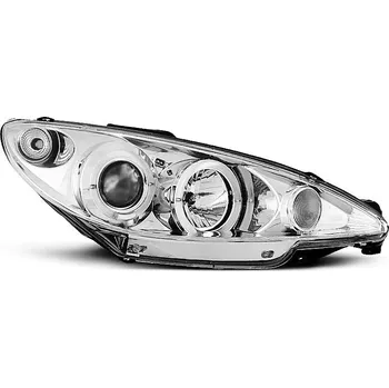Přední světlomet TUNING-TEC Přední světla Peugeot 206 02-07 Angel Eyes - chrom