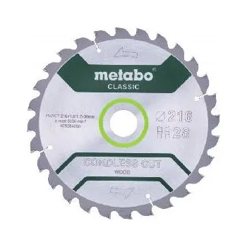 Pilový kotouč Metabo Příslušenství - Pilový kotouč na dřevo 216x30 mm, 28 zubů 628284000