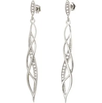 Náušnice Dámské stříbrné visací naušnice s čirými zirkony STNAU1936F