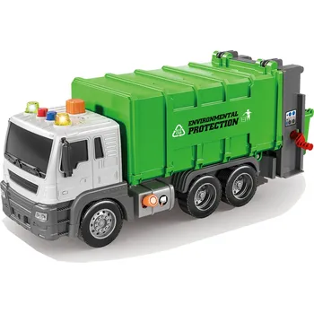 autíčko LEAN Toys City Truck 11080 popelářský vůz se zvukovými efekty 1:16 zelený