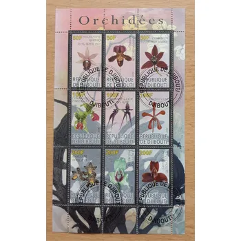 Sběratelství Djibouti aršík raz., orchideje, r. 2010
