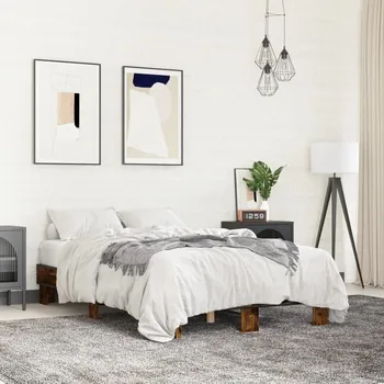 Postel vidaXL Rám postele 140 x 200 cm kompozitní dřevo a kov [845858] Barva: kouřový dub