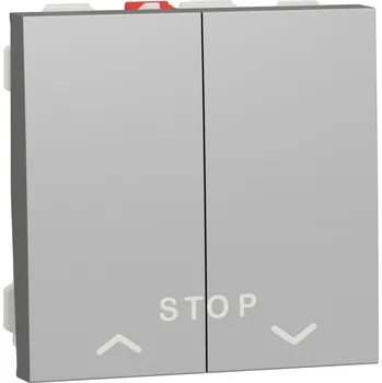 vypínač a zásuvka Žaluziový tlač. ovl. 10A, 2M, Aluminium