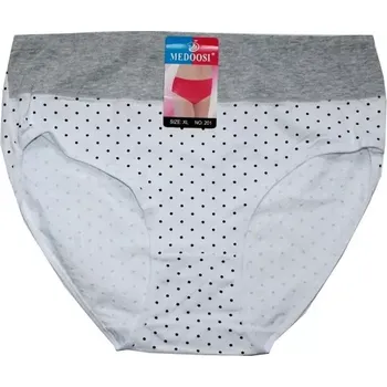 Dámské kalhotky do pasu levné putíčkové 201 bílé 599/316