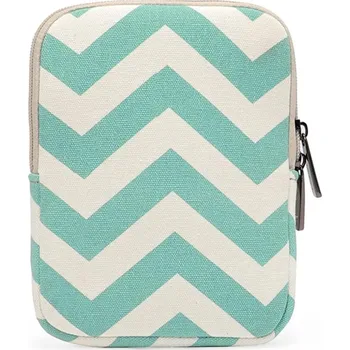Pouzdro na čtečku elektronické knihy ARMORI Zipper Z074 - motiv Zigzag Green - Univerzální pouzdro pro čtečky 6" - textilní, zip + BONUSY