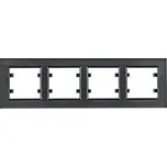 Hager WL9243 Rámeček 4-násobný vodorovný, lumina passion, Alu černá
